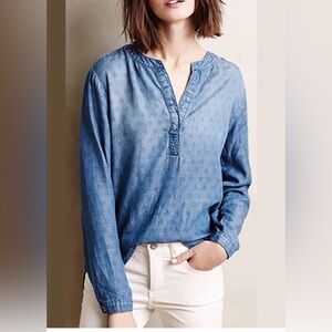 Cloth & Stone Popover Printed Tencel Top